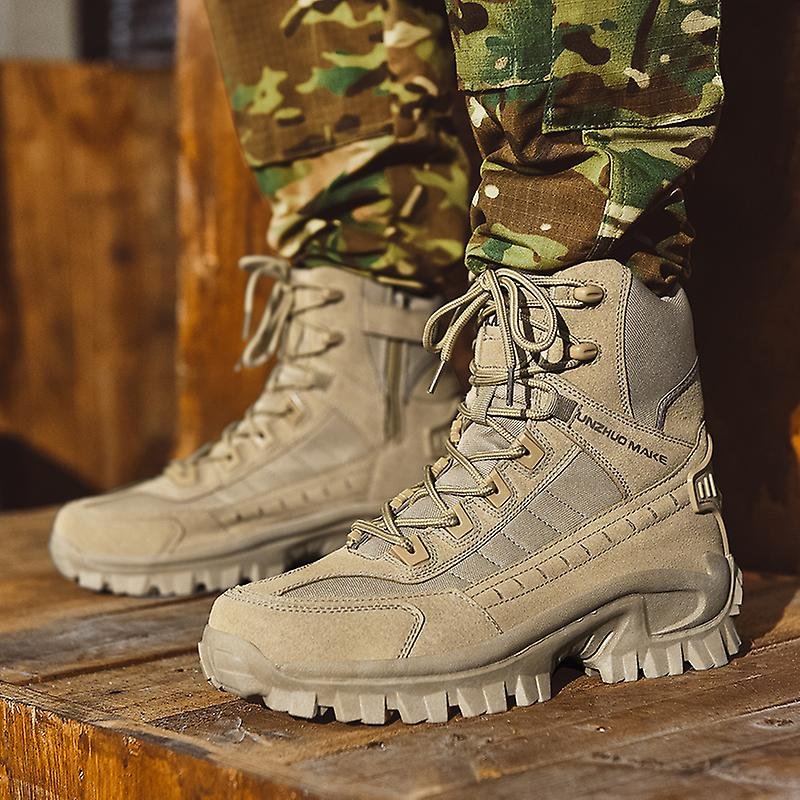 Heren militaire waterdichte laarzen, stevig en outdoorproof, ideaal voor wandelen en werk.