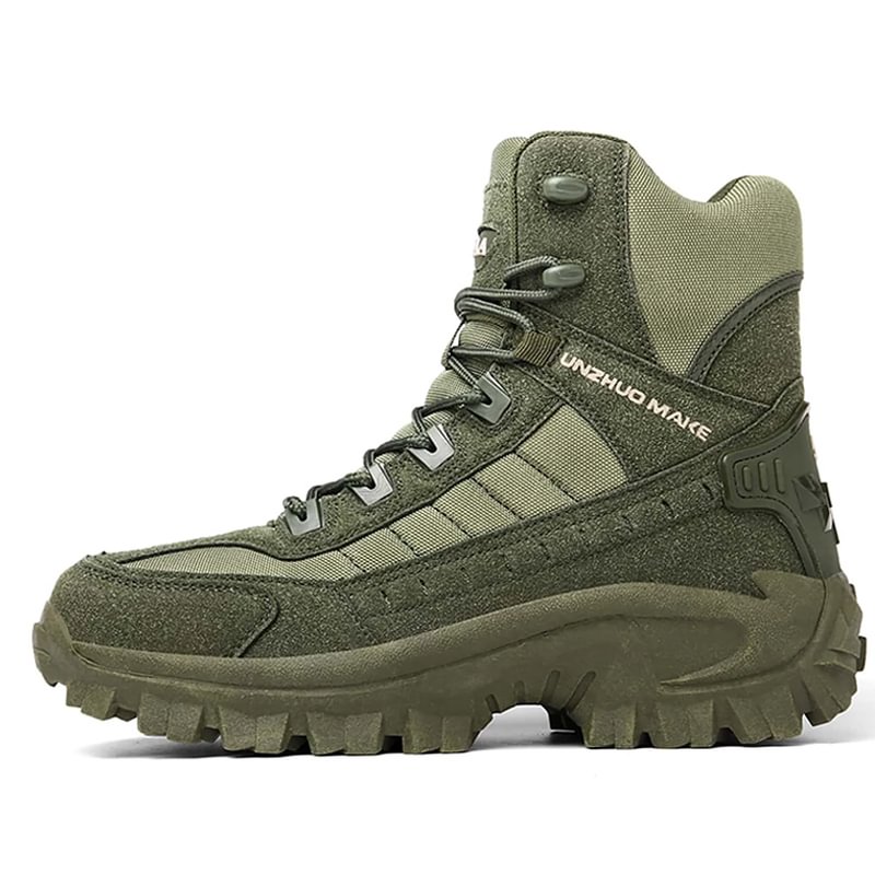 Duurzame militaire herenschoenen, waterdicht en stevig, geschikt voor werk en vrije tijd.