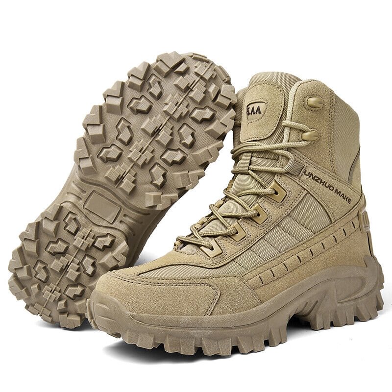 Duurzame heren outdoorlaarzen, waterdicht en militair design, perfect voor werk.