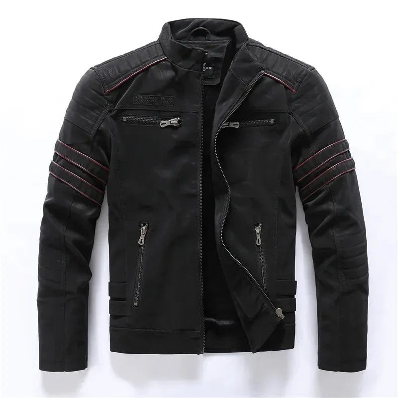 Hoogwaardig herenjack met opstaande kraag, perfect voor herfstmode en winterkleding. Casual en stoer.