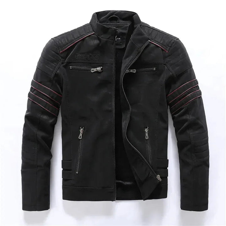 Hoogwaardig herenjack met opstaande kraag, perfect voor herfstmode en winterkleding. Casual en stoer.