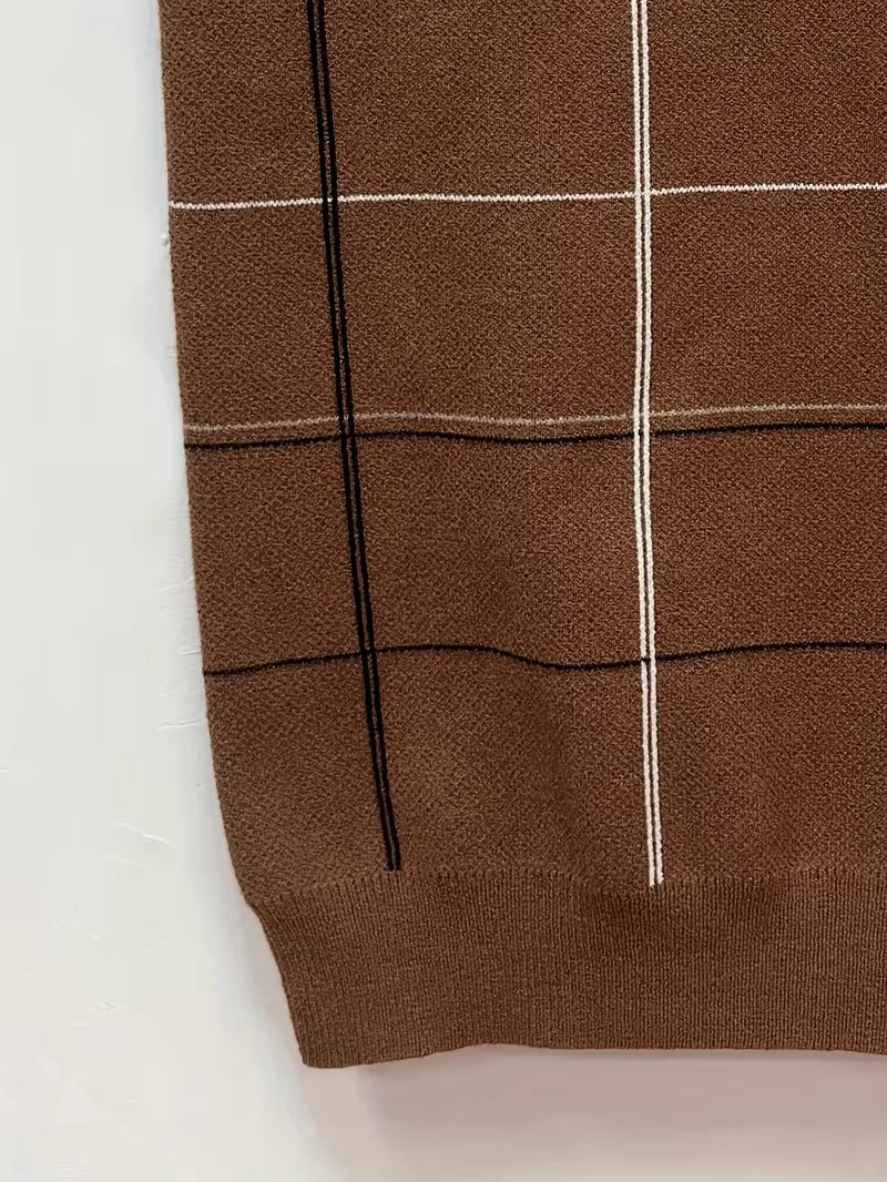 Comfortabel heren V-hals vest, mouwloos, perfect voor gelaagde smart casual herfst- en winterkleding.