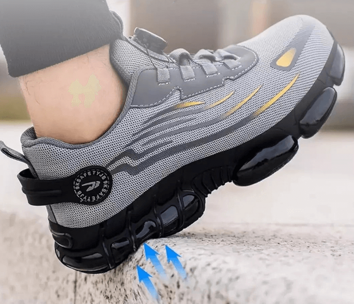 Antislip en lekbestendige Orion heren werkschoenen. Bieden superieure bescherming en orthopedisch comfort in industriële omgevingen.