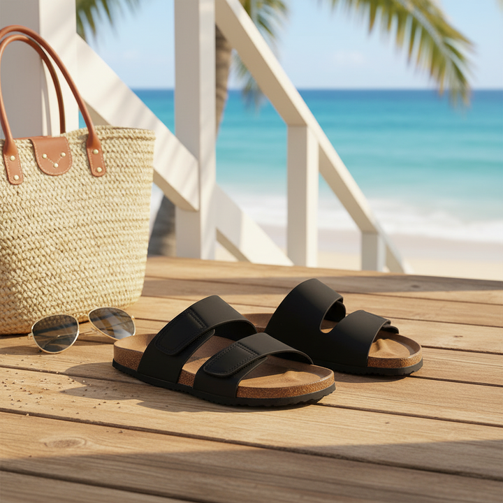 Verstelbare heren comfort sandalen met EVA zool en ademend design, perfect als zomerschoenen.