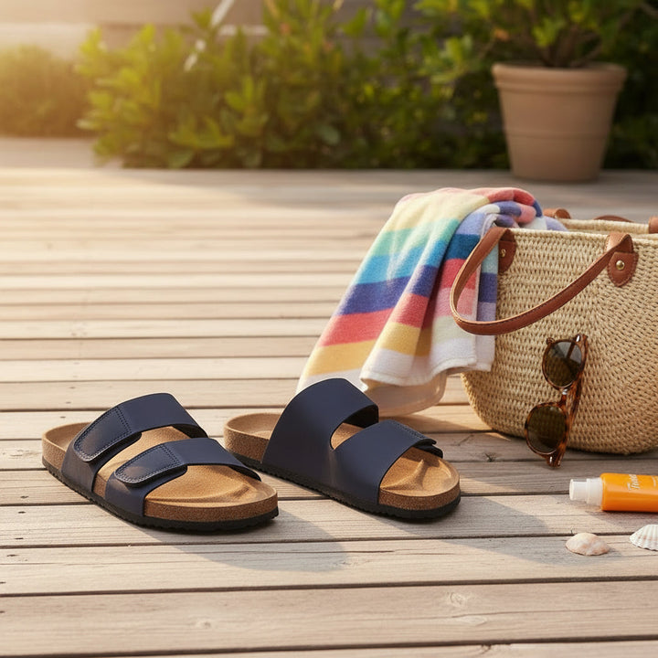 Comfortabele heren sandalen met orthopedische eigenschappen en stevige EVA zool, ideaal voor lange dagen.