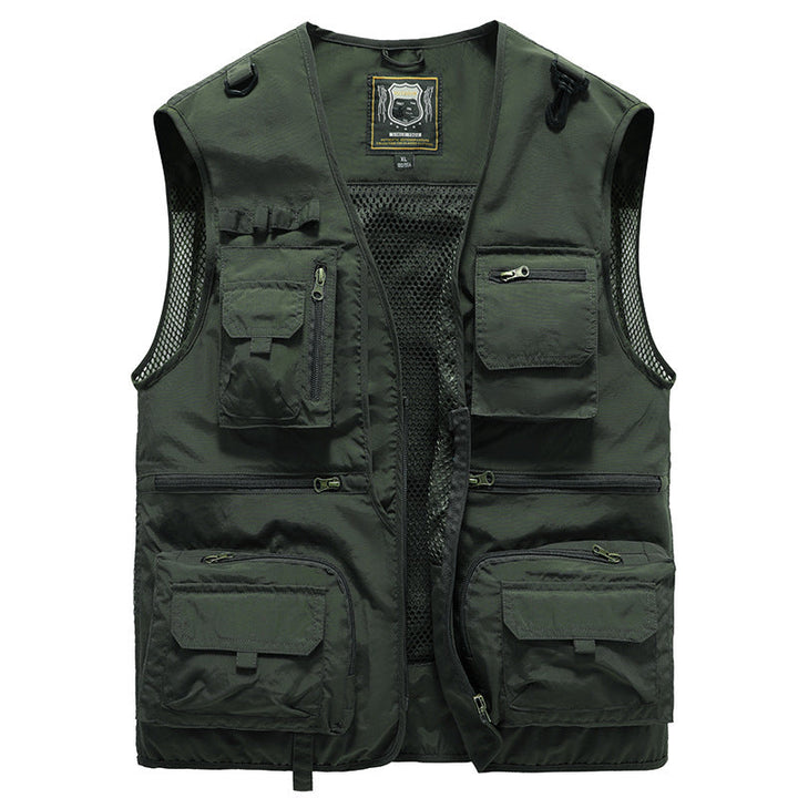 Heren outdoor bodywarmer, ademend en lichtgewicht, ideaal voor wandelen, vissen en kamperen in lente/herfst.