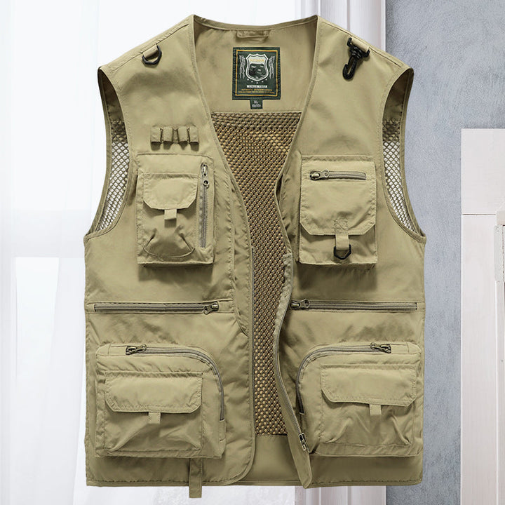 Sportieve heren bodywarmer, ademend en praktisch met vele zakken, voor actieve outdoor momenten.