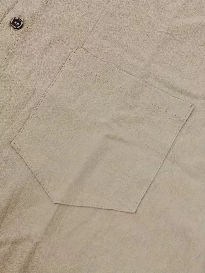 Zomerse heren overhemd korte mouw, perfect voor vakantie en ontspannen dagen, met borstzak.