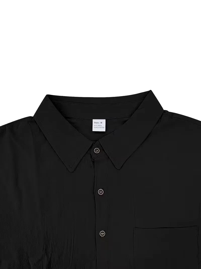 Heren overhemd korte mouw met borstzak in een neutrale kleur. Perfect voor elke zomerse gelegenheid.