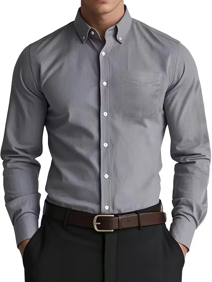 Heren overhemd met mandarijnkraag, ideaal voor een stijlvolle casual look.