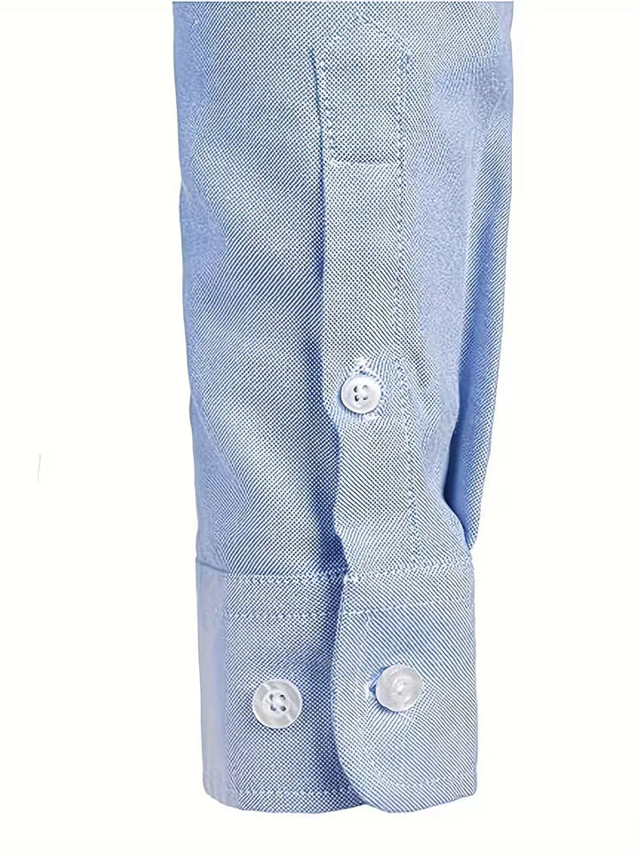 Tijdloos heren overhemd met mandarijnkraag, perfect voor smart casual outfits.