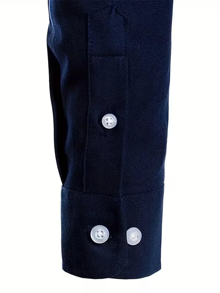 Stijlvol heren overhemd, lange mouwen, met trendy mandarijnkraag.