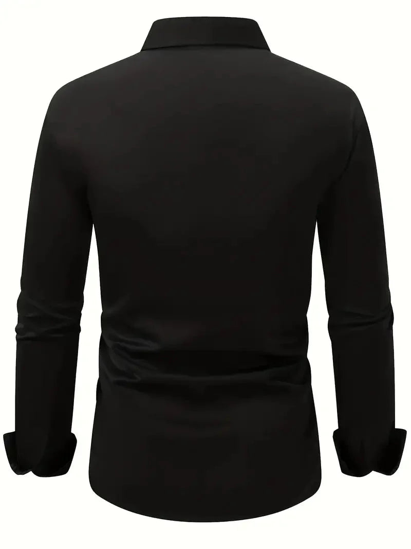 Hoogwaardig heren overhemd slim fit, lange mouwen, kentkraag, duurzame kwaliteit en pasvorm.