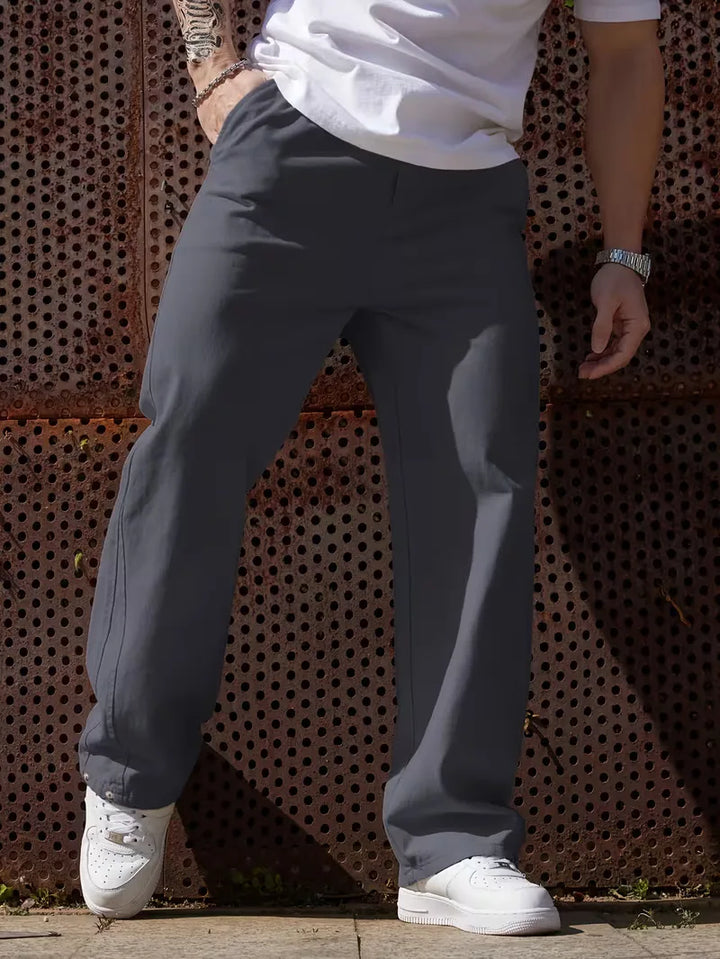 Heren pantalon met elastische band, comfortabel en stijlvol voor dagelijks gebruik.