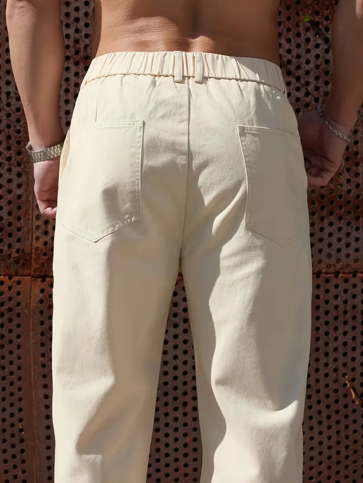 Comfortabele heren casualbroek met elastische band, veelzijdig en stijlvol.