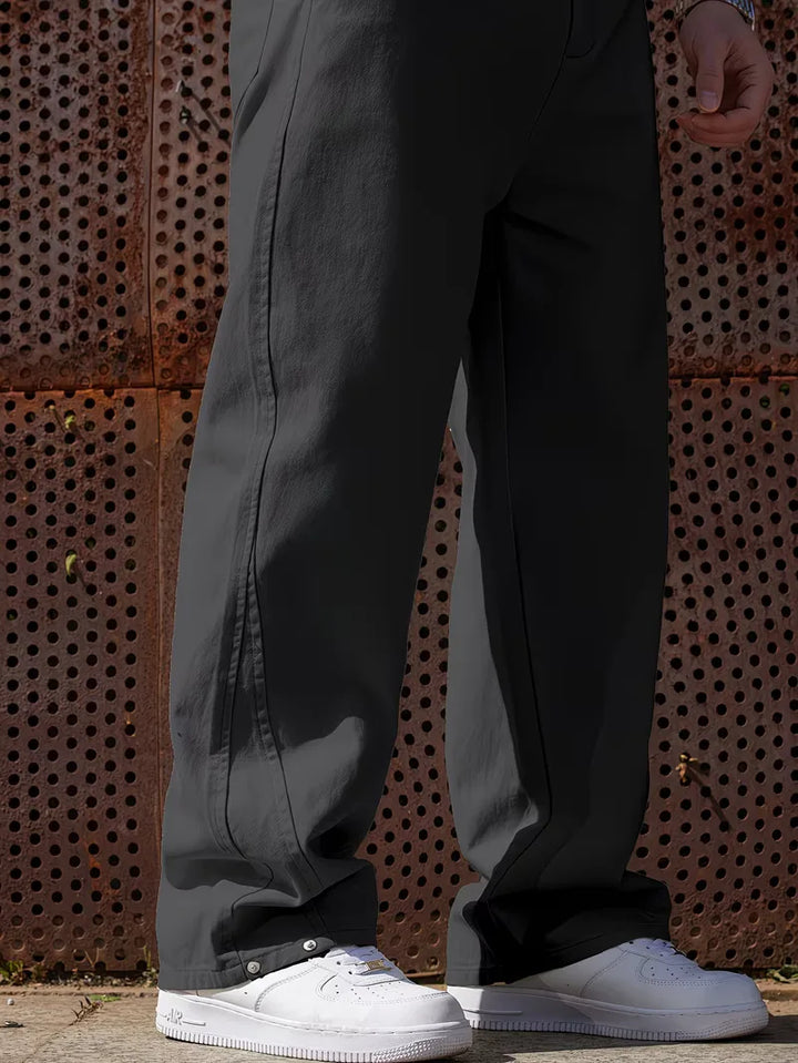 Ademende, casual heren pantalon met elastische band, ideaal voor ontspannen dagen.