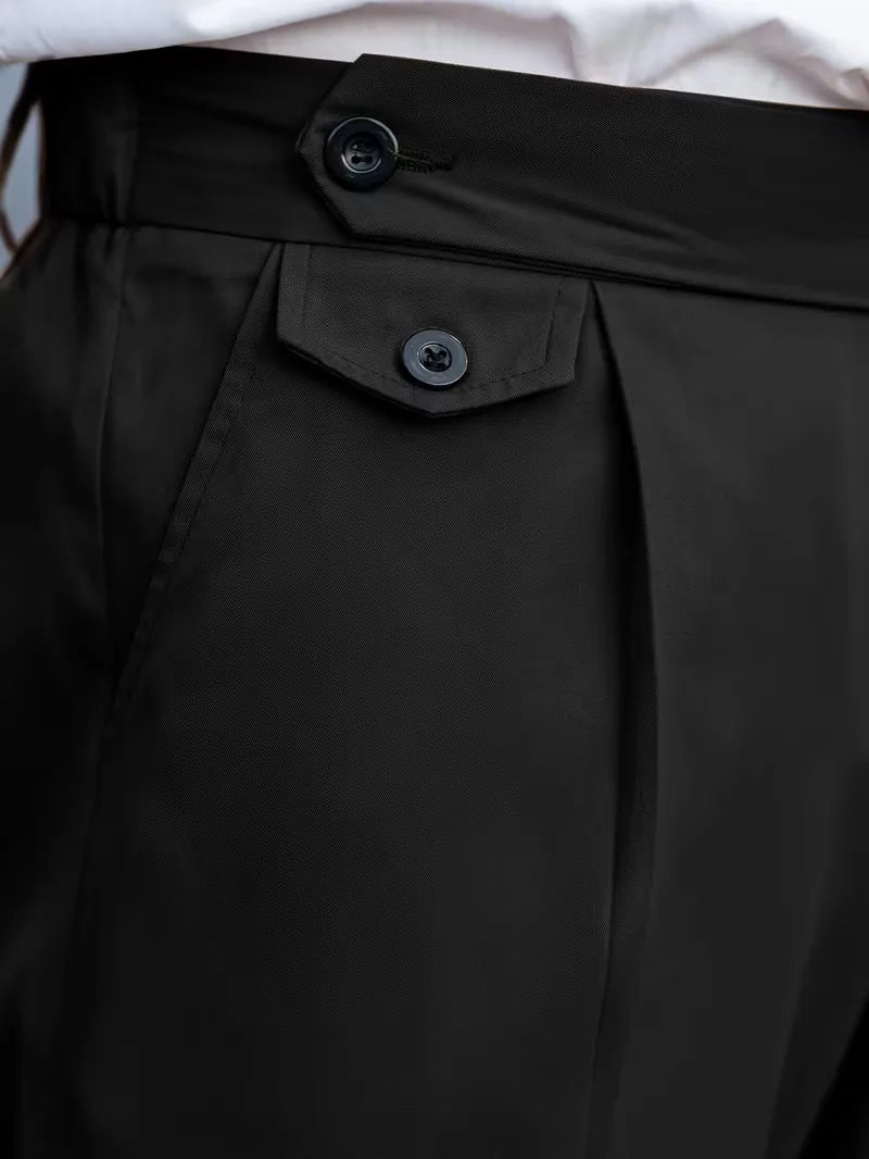 Zakelijk casual heren pantalon, rechte pijpen, van comfortabel polyester.