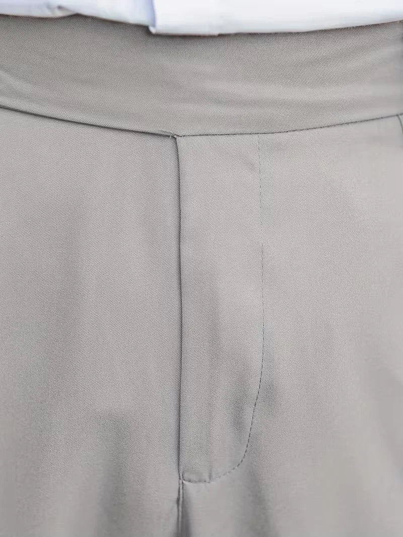 Zakelijk casual heren pantalon, rechte pijpen, van duurzaam polyester.