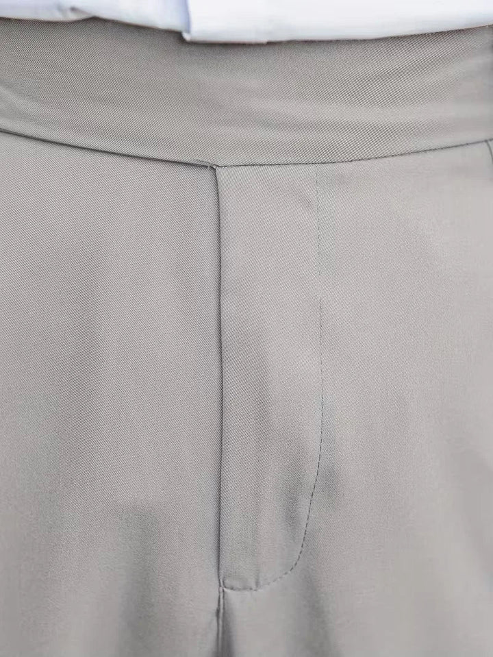 Zakelijk casual heren pantalon, rechte pijpen, van duurzaam polyester.