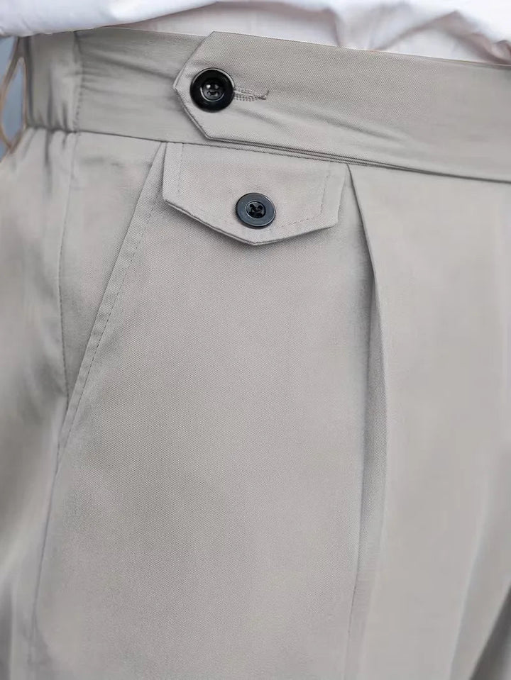 Herenpantalons rechte pijpen, smart casual stijl, comfortabel polyester.