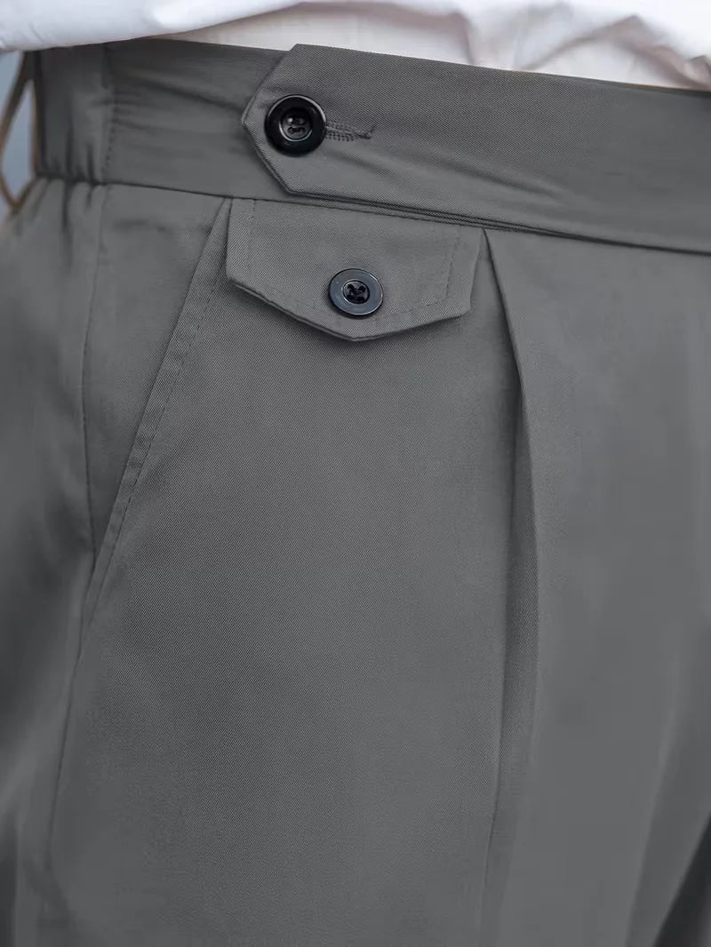 Veelzijdige heren pantalon smart casual, rechte pijpen, polyester, lente/zomer.