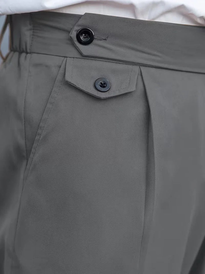 Veelzijdige heren pantalon smart casual, rechte pijpen, polyester, lente/zomer.