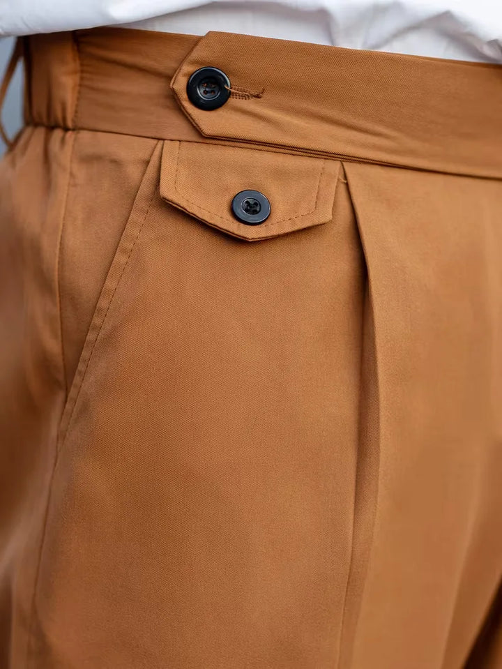 Zakelijk casual heren pantalon, polyester, rechte pijpen, ideaal voor kantoor.