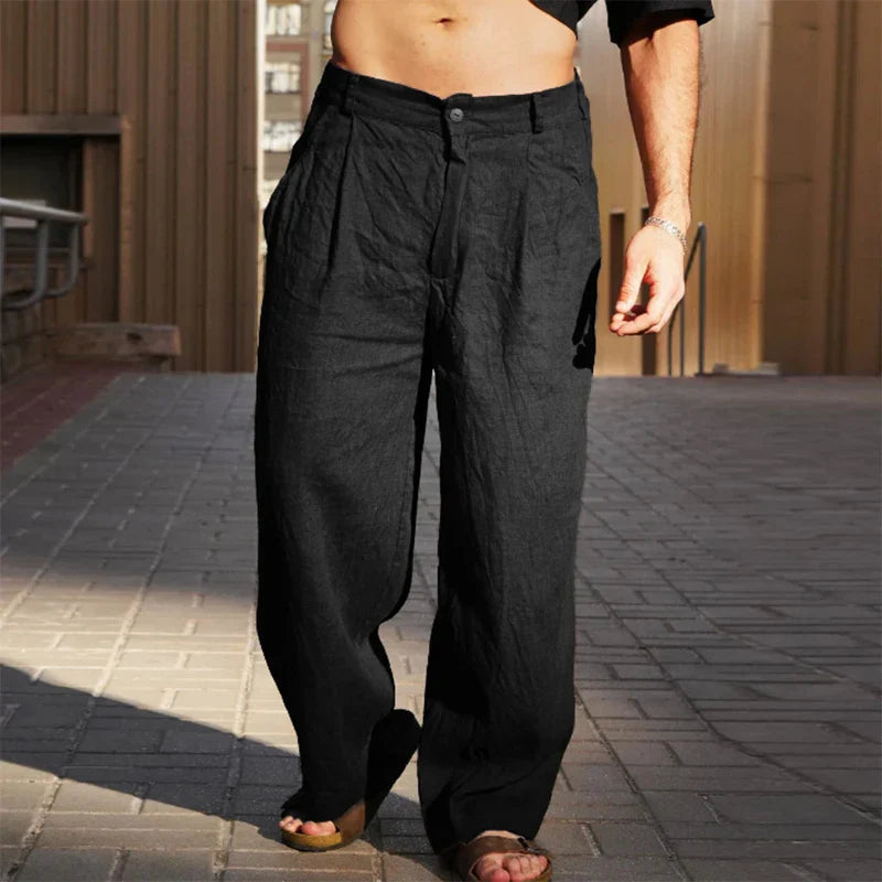 Ademende, lichtgewicht heren pantalon met wijde pijpen voor ultiem comfort en een relaxte, zomerse stijl.