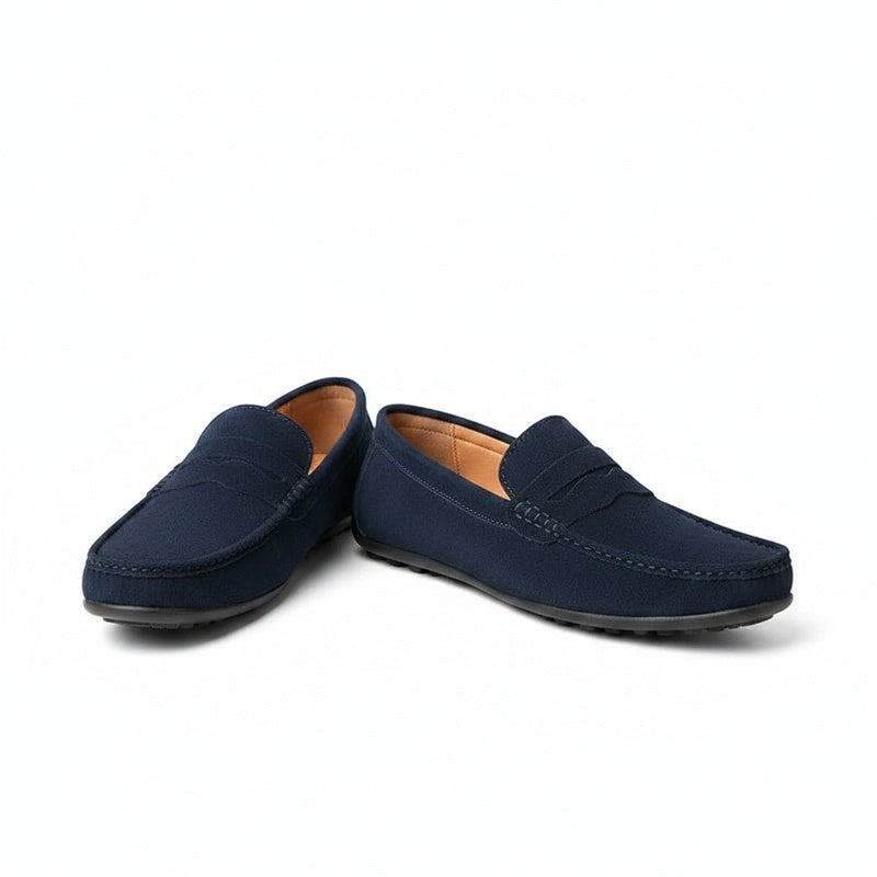 Heren penny loafers slip-on met mocassin neus, ideaal voor smart casual herenmode. Elegante instappers.