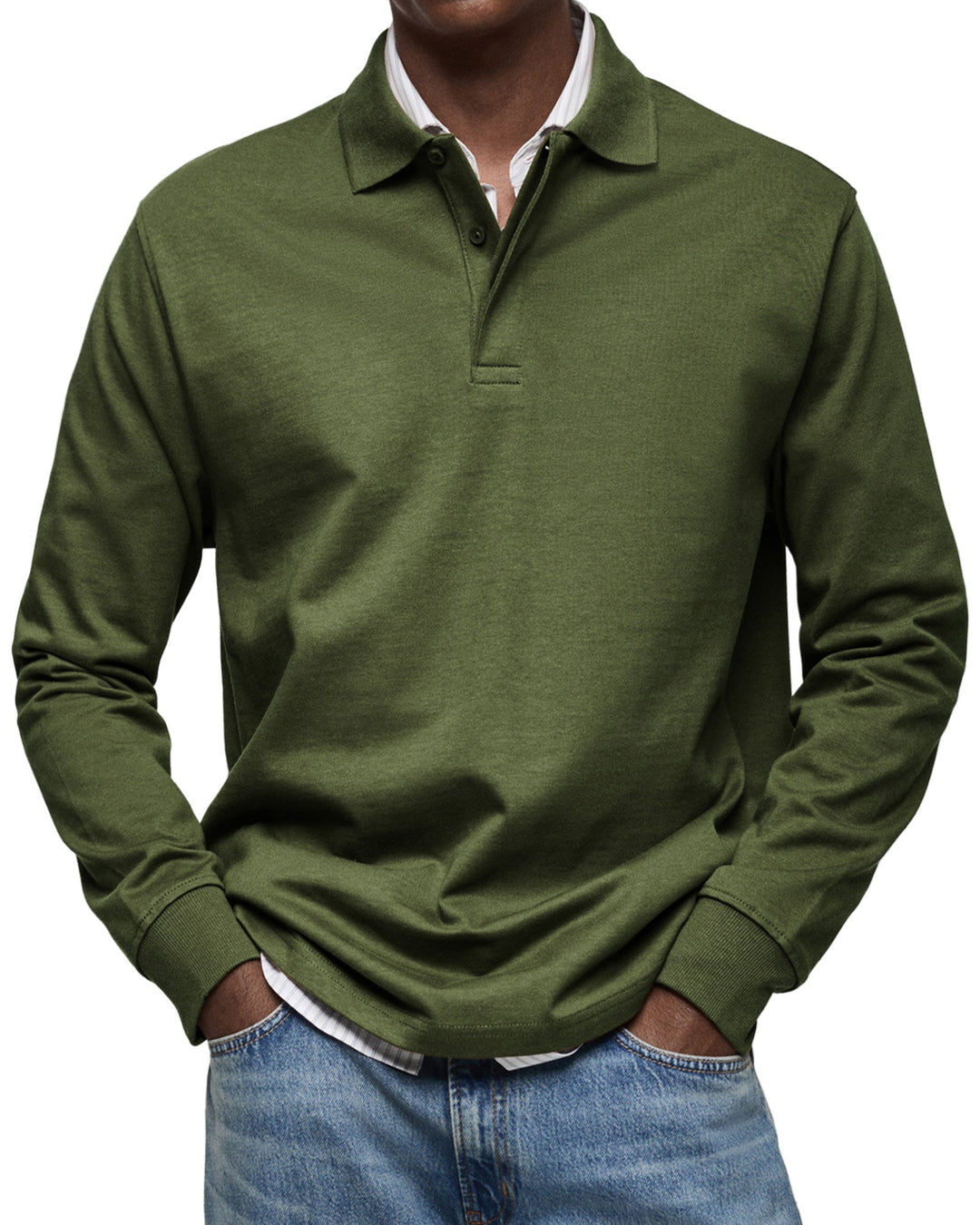 Stijlvolle heren shirt met lange mouwen, de polo combineert elegantie met comfort. Essentiële kledingstuk.
