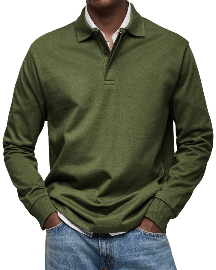 Stijlvolle heren shirt met lange mouwen, de polo combineert elegantie met comfort. Essentiële kledingstuk.