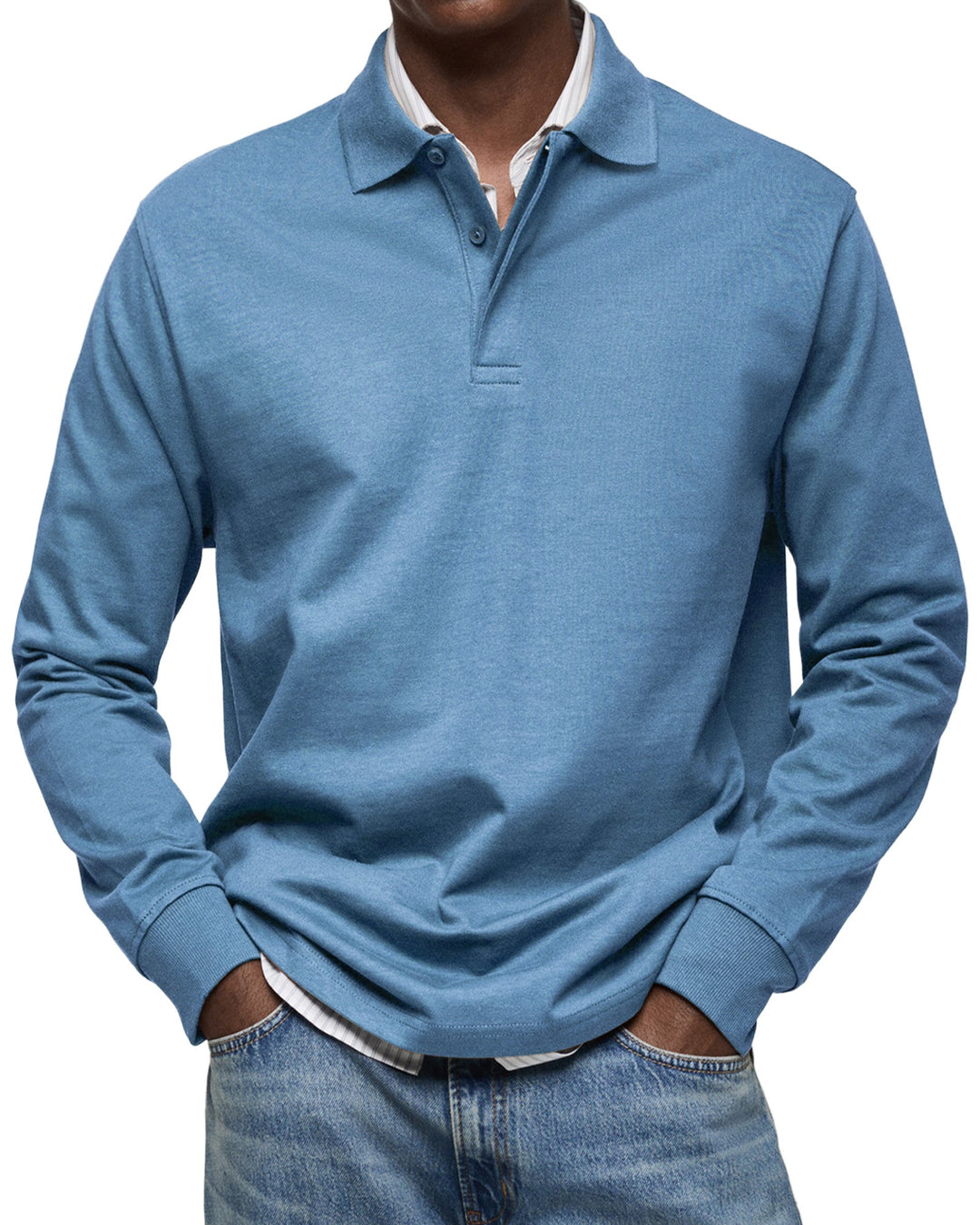 Comfortabele heren polo met lange mouwen, ideaal voor casual en zakelijke gelegenheden. Zacht shirt.