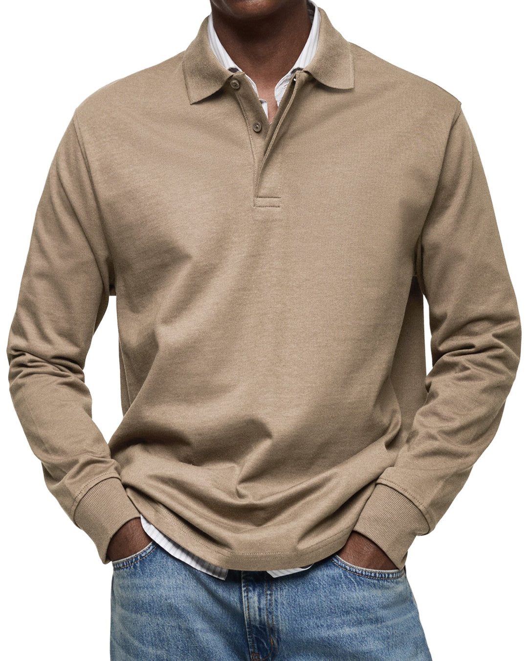 Veelzijdige heren polo met lange mouwen. Geschikt voor casual uitjes of een nette zakelijke afspraak.