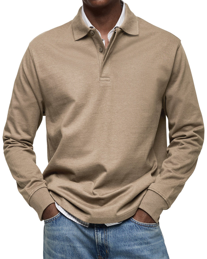 Veelzijdige heren polo met lange mouwen. Geschikt voor casual uitjes of een nette zakelijke afspraak.