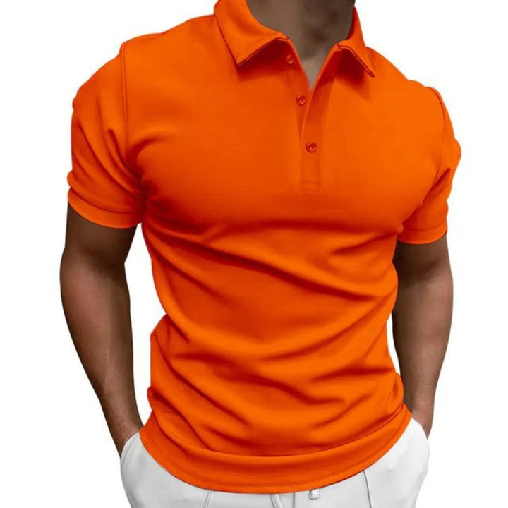 "Heren polo shirt in lichtgewicht stof, ademend en anti-pilling, slim fit ontwerp, ideaal voor warme zomerdagen."