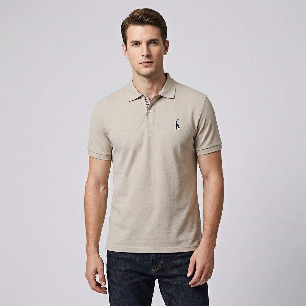 Rode heren polo t-shirt met korte mouwen, levendige kleur