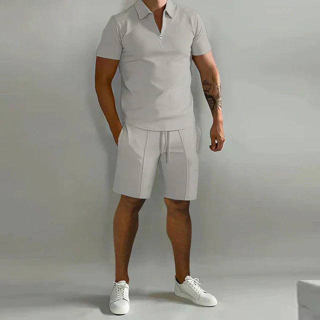 Comfortabele heren short, onderdeel van een zomerset, ideaal voor strand of ontspannen zomeravonden.