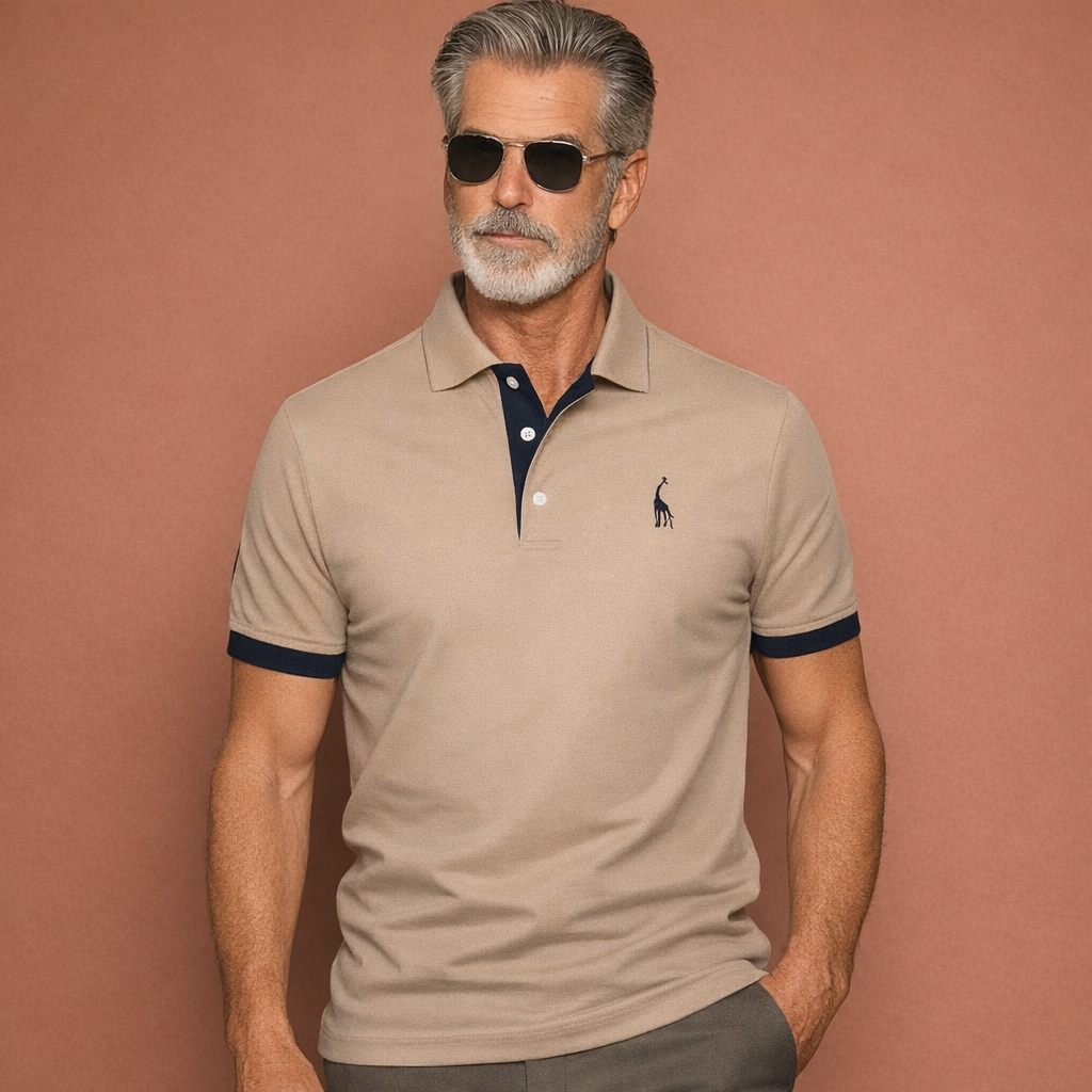 Hoogwaardig heren poloshirt, duurzaam en comfortabel, een essentieel item voor elke herenmode collectie.