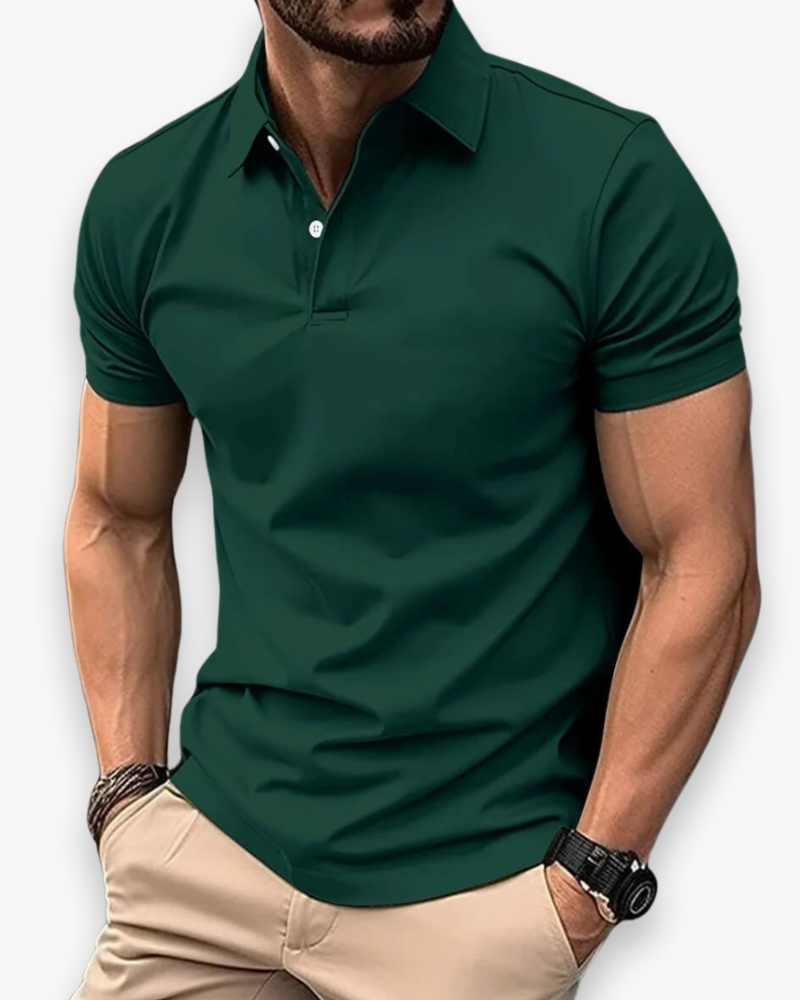 Heren poloshirt met korte mouwen, ideaal voor een stijlvolle en comfortabele zomerlook.