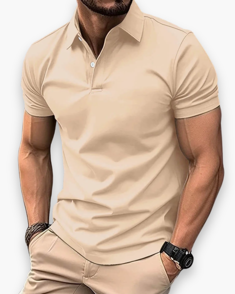 Elegant heren poloshirt, korte mouw, biedt comfort en stijl voor casual zomerse dagen.