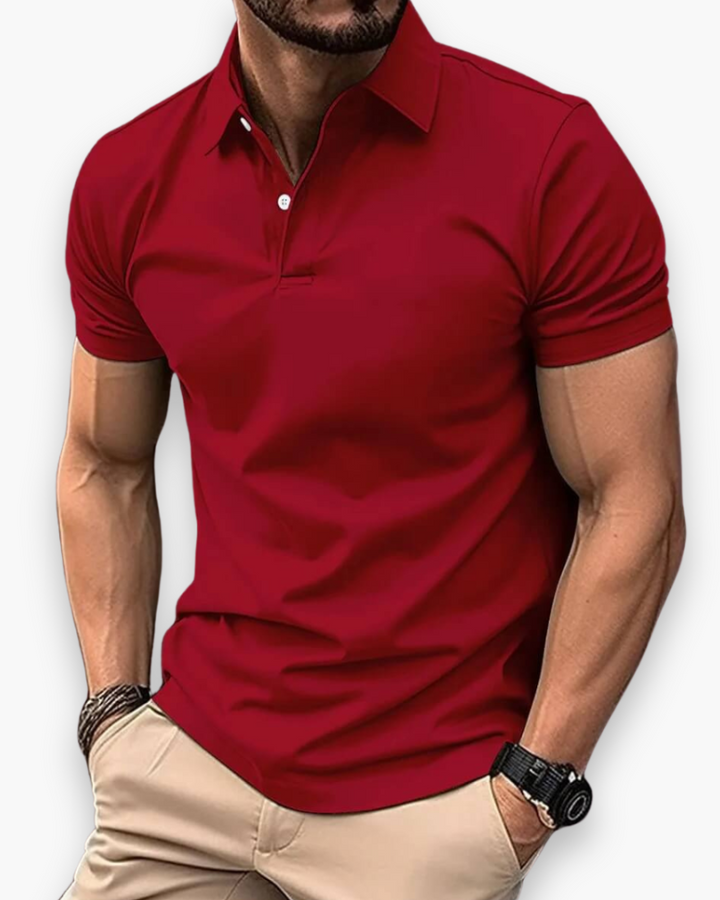 Zomers heren poloshirt, ademend en comfortabel, korte mouw, voor een ontspannen stijl.