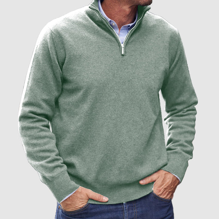 Veelzijdige heren pullover met rits, combineerbaar voor zowel casual als zakelijke mode. Tijdloos design.