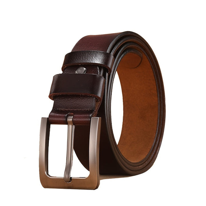 Verstelbare heren riem met pin-gesp. Geschikt voor casual en formele outfits, door unieke slijtvaste afwerking.