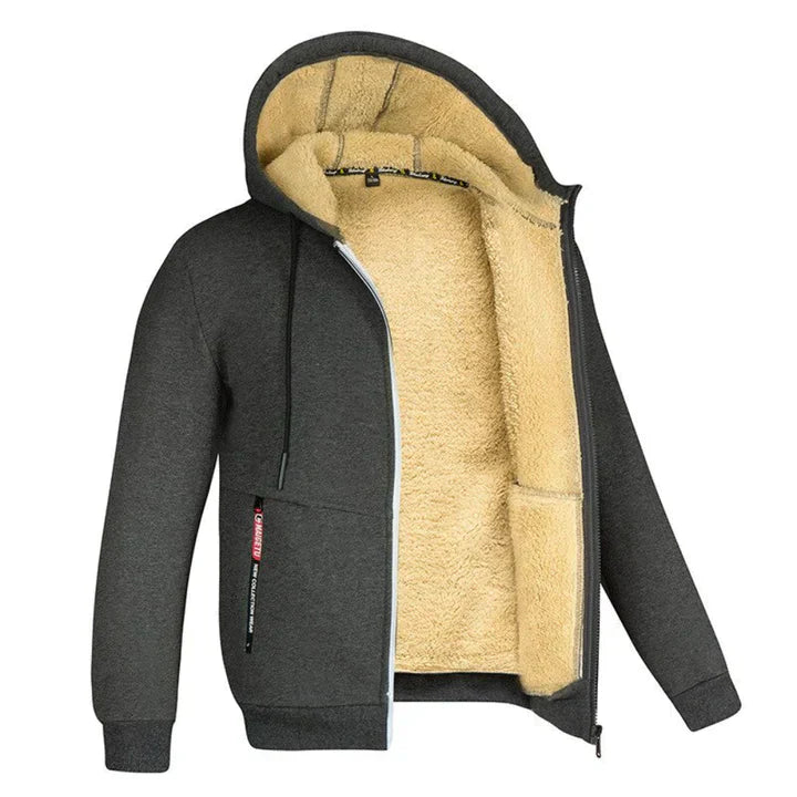 Heren casual rits hoodie met capuchon, ontworpen voor comfort en veelzijdigheid het hele jaar door.