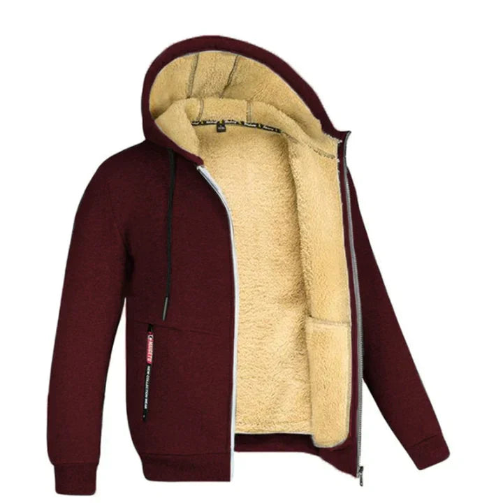 Gele heren rits hoodie met capuchon, perfect voor een sportieve of ontspannen casual outfit.