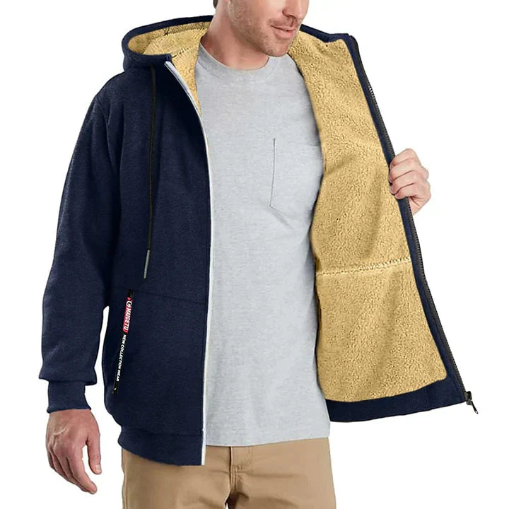 Stijlvolle heren hoodie met volledige rits en capuchon, zachte stof voor optimaal comfort.
