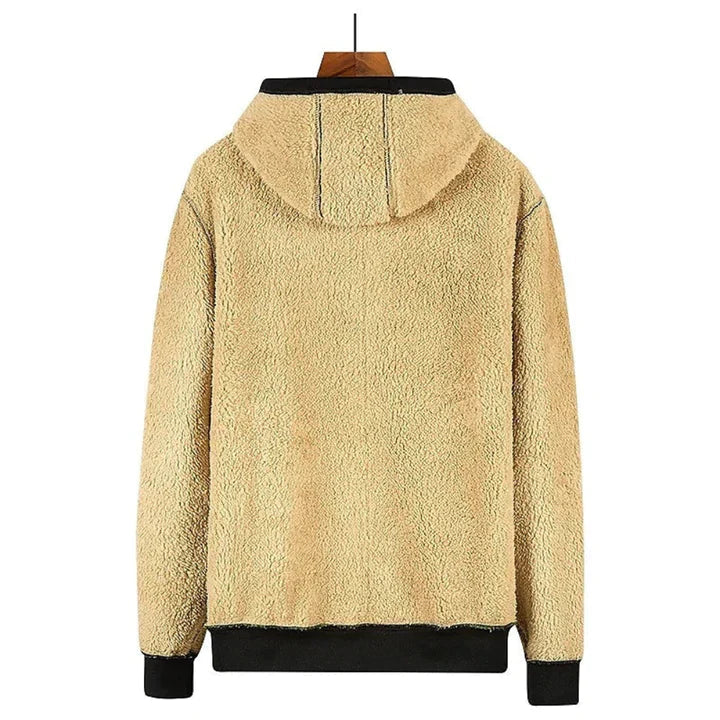 Veelzijdige heren rits hoodie met capuchon; essentieel item voor casual winterkleding.