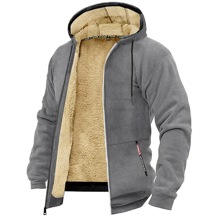 Heren bovenkleding: warme regular fit hoodie met rits en capuchon, ideaal voor koud weer.