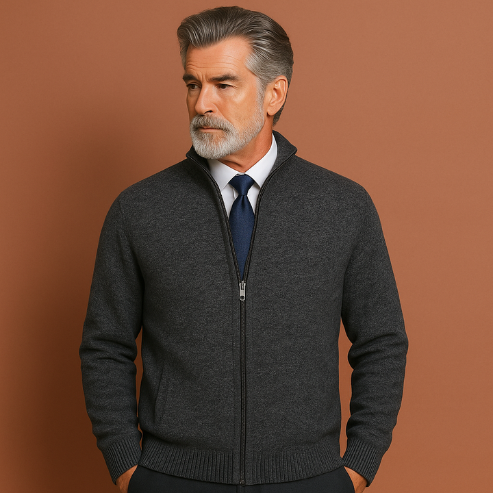 Comfortabel heren kraagvest met ritssluiting, geschikt voor outdoor en dagelijks gebruik in de herfst.