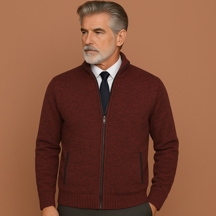 Casual heren ritsvest in zwart met opstaande kraag voor stijl en warmte. Perfect voor overgangsseizoenen.
